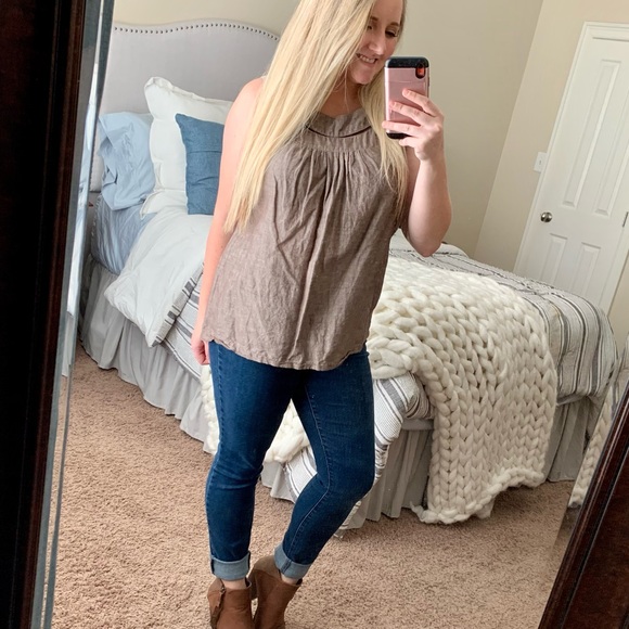 🎉HP🎉 Willi Smith Flowy Brown Tank Blouse Large - Picture 8 of 8